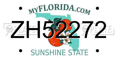ZH52272 Florida License Plate