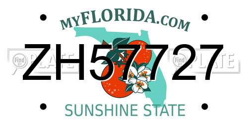 ZH57727 Florida License Plate