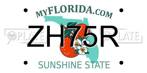 ZH75R Florida License Plate