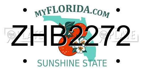 ZHB2272 Florida License Plate