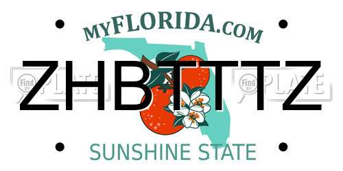 ZHBTTTZ Florida License Plate