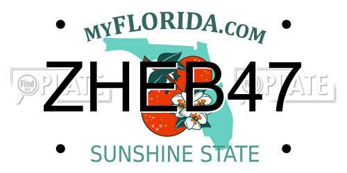 ZHEB47 Florida License Plate