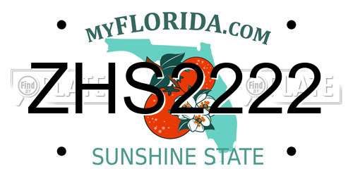 ZHS2222 Florida License Plate