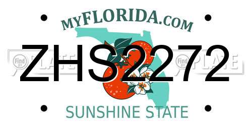 ZHS2272 Florida License Plate