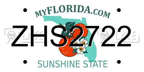 ZHS2722 Florida License Plate