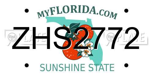 ZHS2772 Florida License Plate