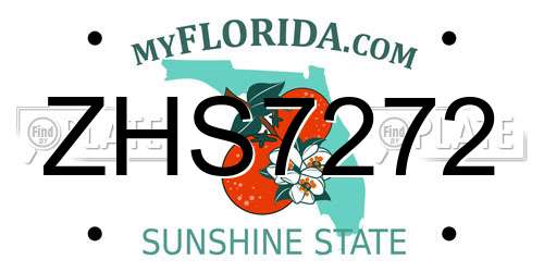 ZHS7272 Florida License Plate