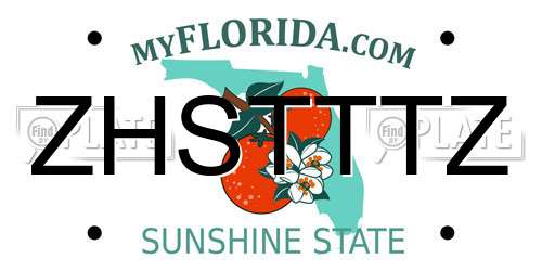 ZHSTTTZ Florida License Plate