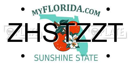 ZHSTZZT Florida License Plate