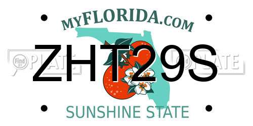 ZHT29S Florida License Plate