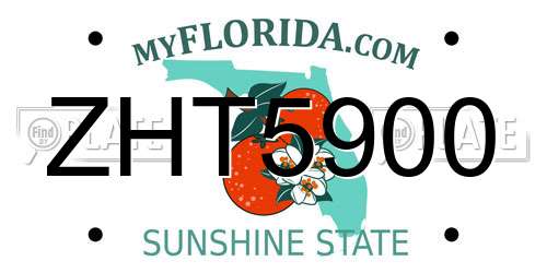 ZHT5900 Florida License Plate