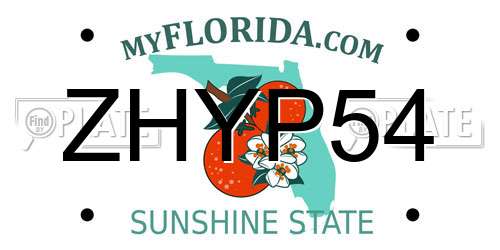 ZHYP54 Florida License Plate