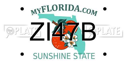 ZI47B Florida License Plate