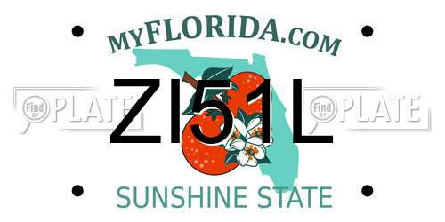 ZI51L Florida License Plate