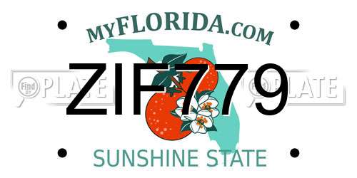 ZIF779 Florida License Plate