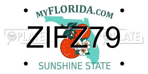 ZIFZ79 Florida License Plate
