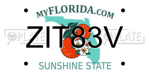 ZIT83V Florida License Plate