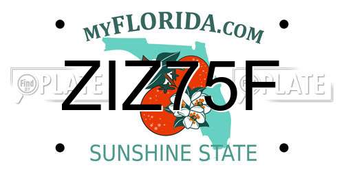 ZIZ75F Florida License Plate