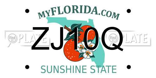 ZJ10Q Florida License Plate