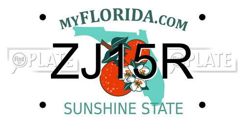 ZJ15R Florida License Plate