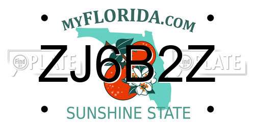 ZJ6B2Z Florida License Plate