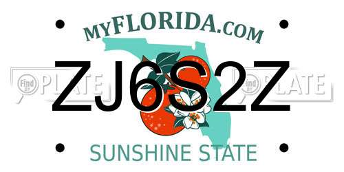 ZJ6S2Z Florida License Plate