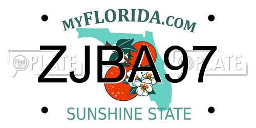 ZJBA97 Florida License Plate