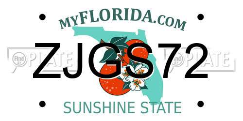 ZJGS72 Florida License Plate