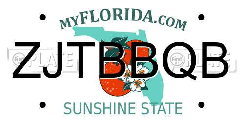 ZJTBBQB Florida License Plate