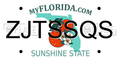 ZJTSSQS Florida License Plate