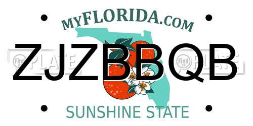 ZJZBBQB Florida License Plate