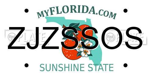 ZJZSSOS Florida License Plate