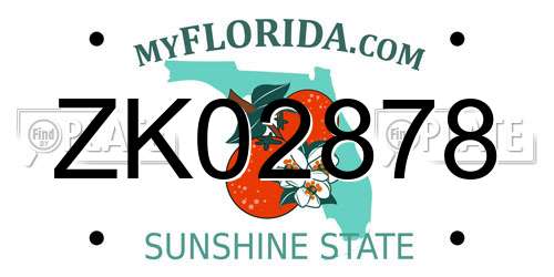 ZK02878 Florida License Plate