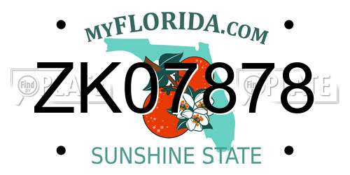 ZK07878 Florida License Plate