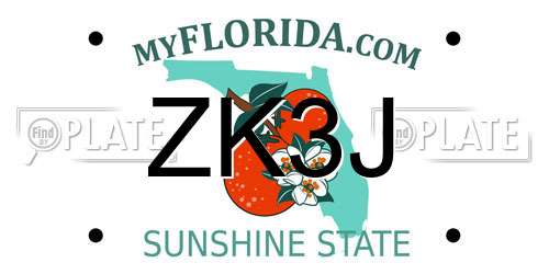 ZK3J Florida License Plate