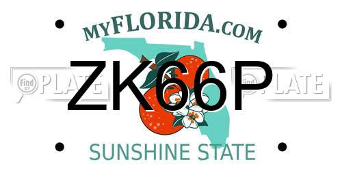 ZK66P Florida License Plate