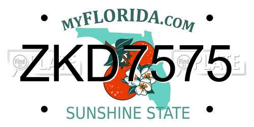 ZKD7575 Florida License Plate