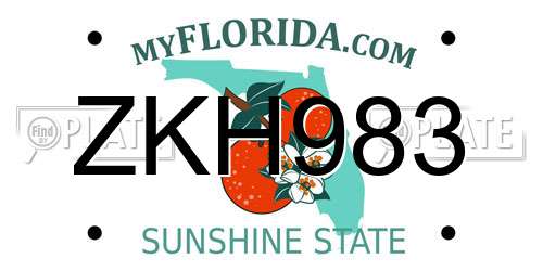 ZKH983 Florida License Plate
