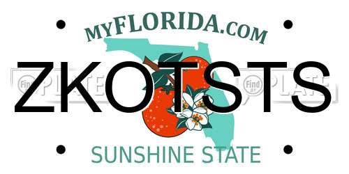 ZKOTSTS Florida License Plate