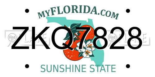 ZKQ7828 Florida License Plate