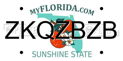 ZKQZBZB Florida License Plate
