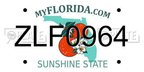 ZLF0964 Florida License Plate