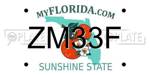 ZM33F Florida License Plate