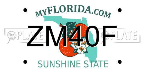 ZM40F Florida License Plate