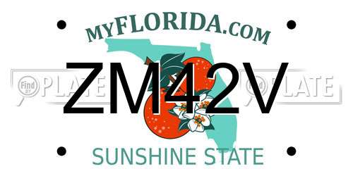 ZM42V Florida License Plate