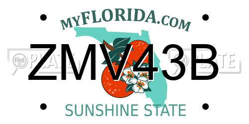 ZMV43B Florida License Plate
