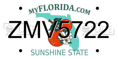 ZMV5722 Florida License Plate