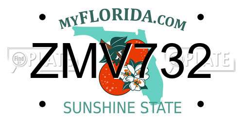 ZMV732 Florida License Plate