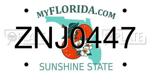ZNJ0447 Florida License Plate