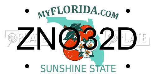 ZNO32D Florida License Plate